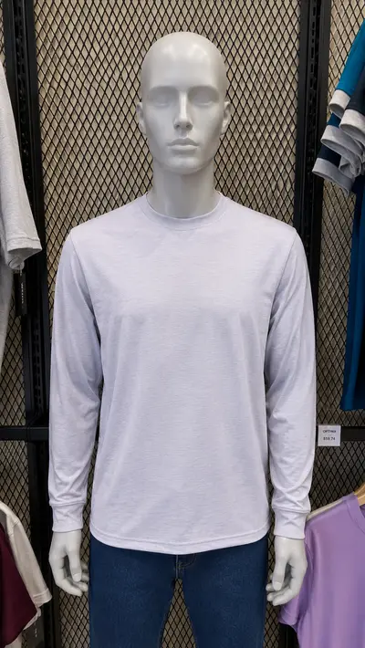 Playera Manga Larga azul heather Cancún