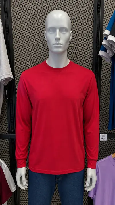Playera Manga Larga roja Cancún