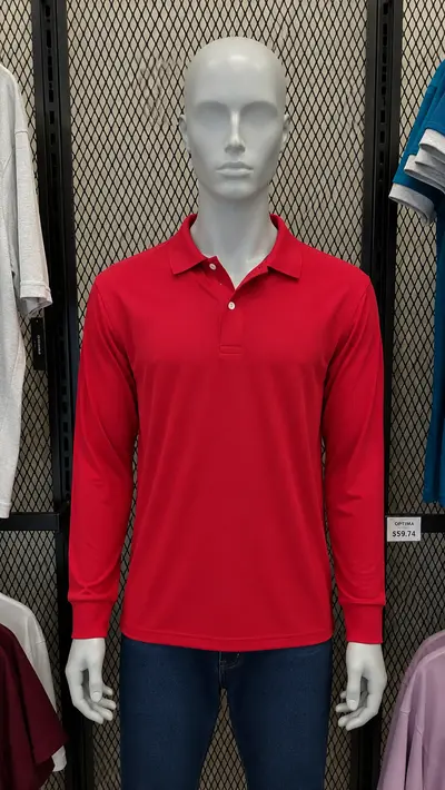 Polo Manga Larga rojo Cancún