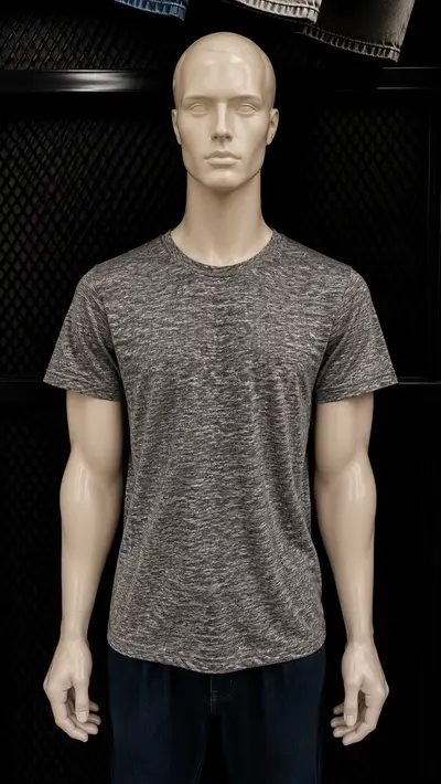 Playera Snow jaspe negro claro Cancún